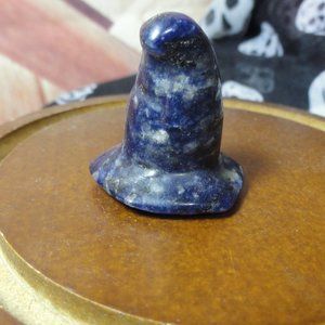 Lapis Crystal Witch Hat, Handcarved, Nwot~Cute~Awesome stone~Witch fan